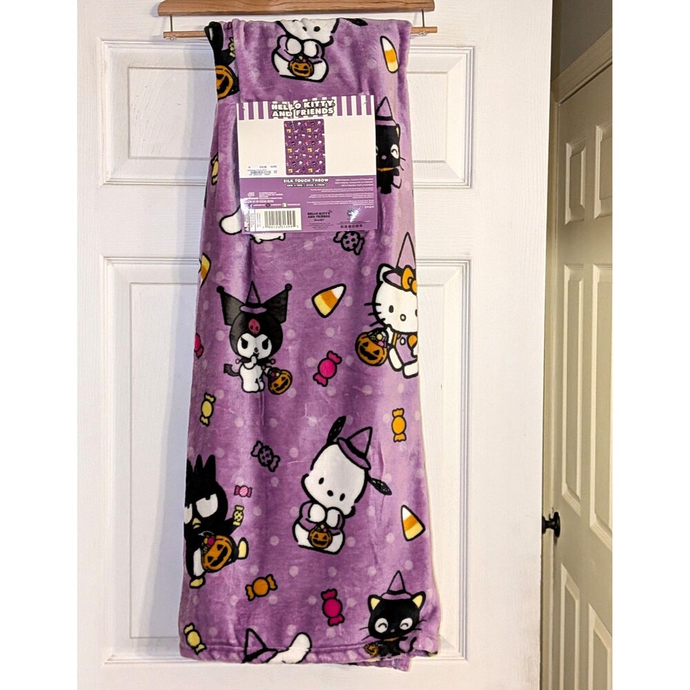 Hello Kitty and Friends Silk Touch Throw Blanket Purple 50x70 Halloween